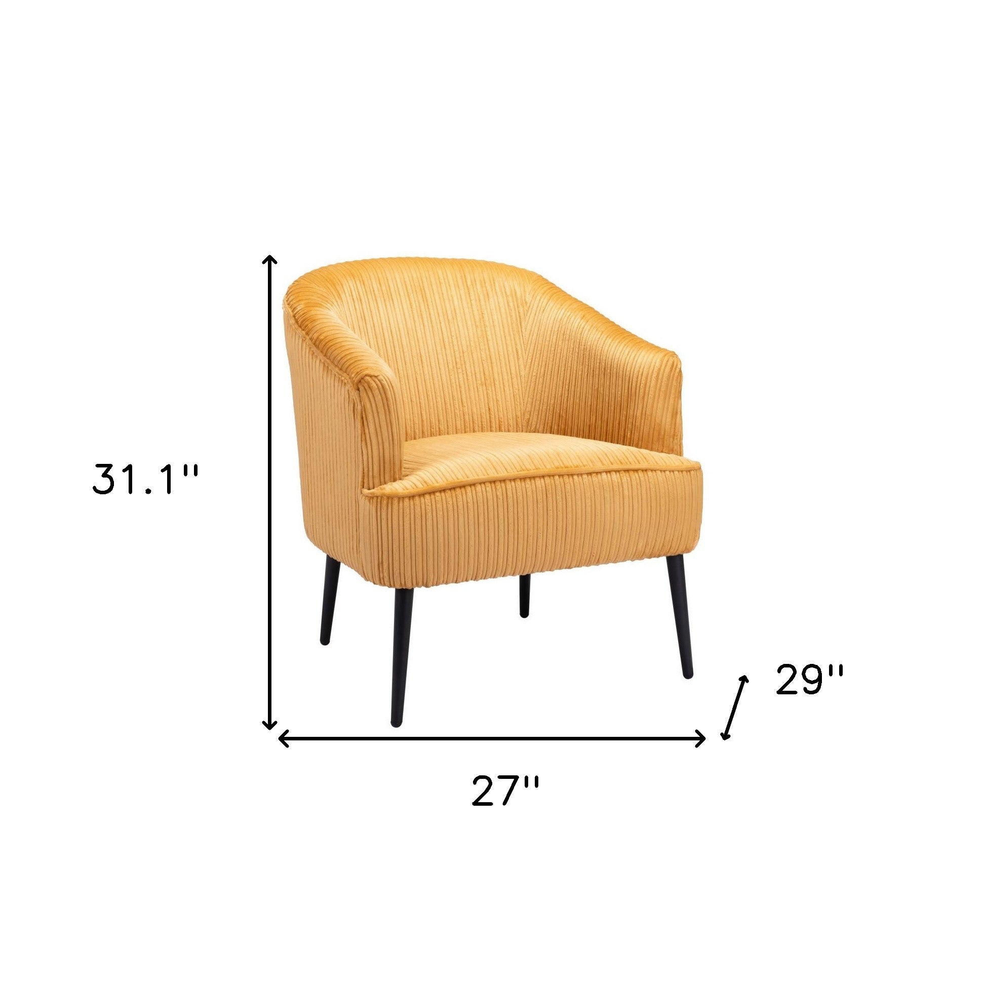 26-Inch Yellow and Black Corduroy Tufted Armchair: Stylish and Comfortable Design