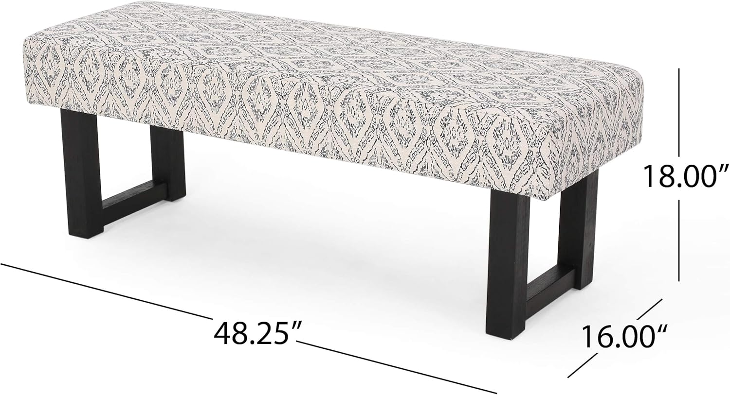 Christopher Knight Home® Ashford Black Print Boho Fabric Bench for Living Spaces