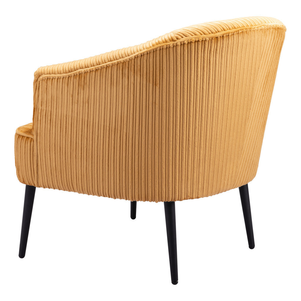 26-Inch Yellow and Black Corduroy Tufted Armchair: Stylish and Comfortable Design
