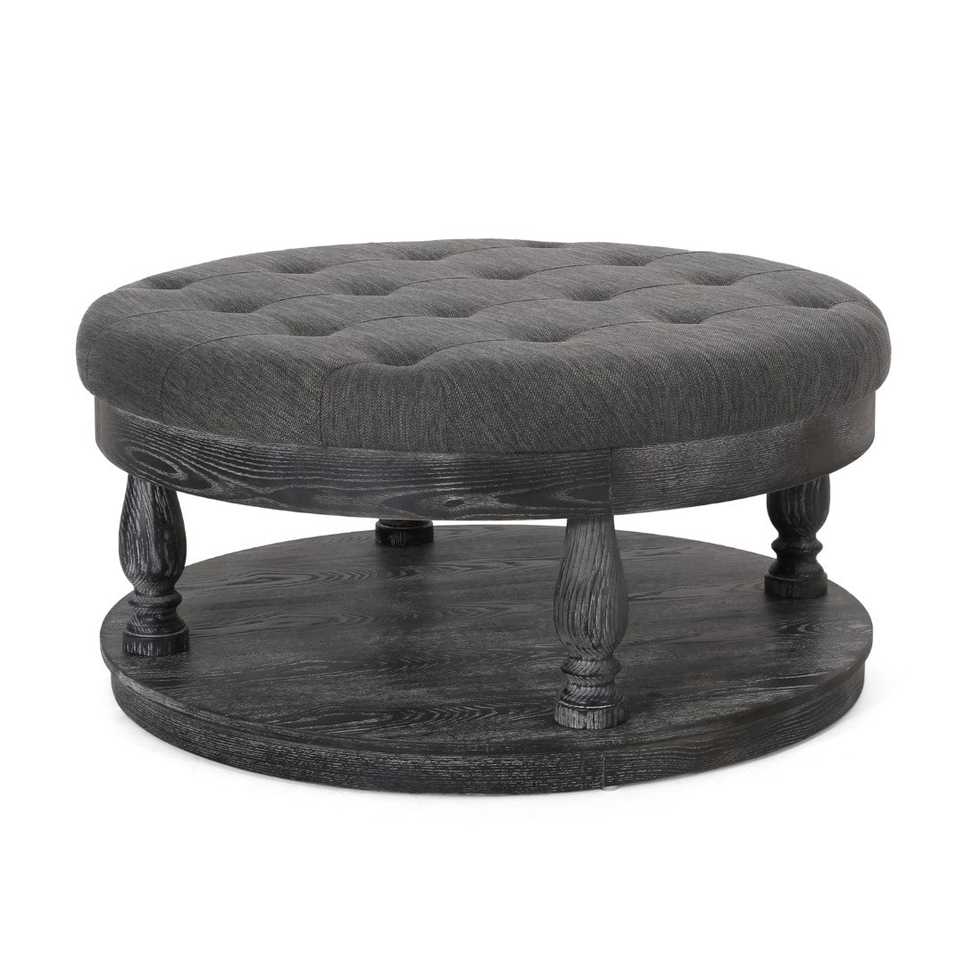 Christopher Knight Home® Contemporary and Stylish Fabric Round Ottoman: A Comfortable and Versatile Addition to Your Living Space