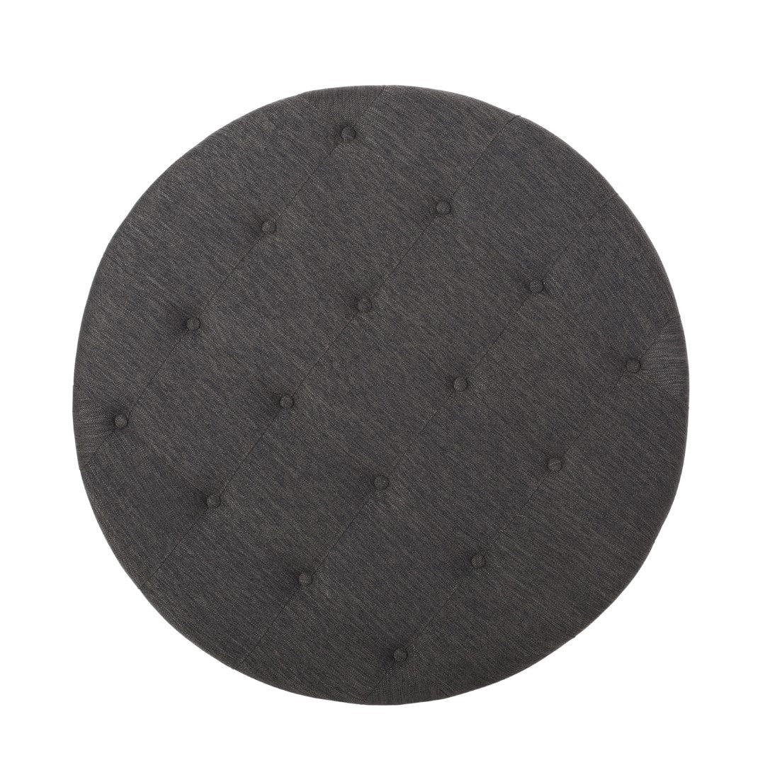 Christopher Knight Home® Contemporary and Stylish Fabric Round Ottoman: A Comfortable and Versatile Addition to Your Living Space