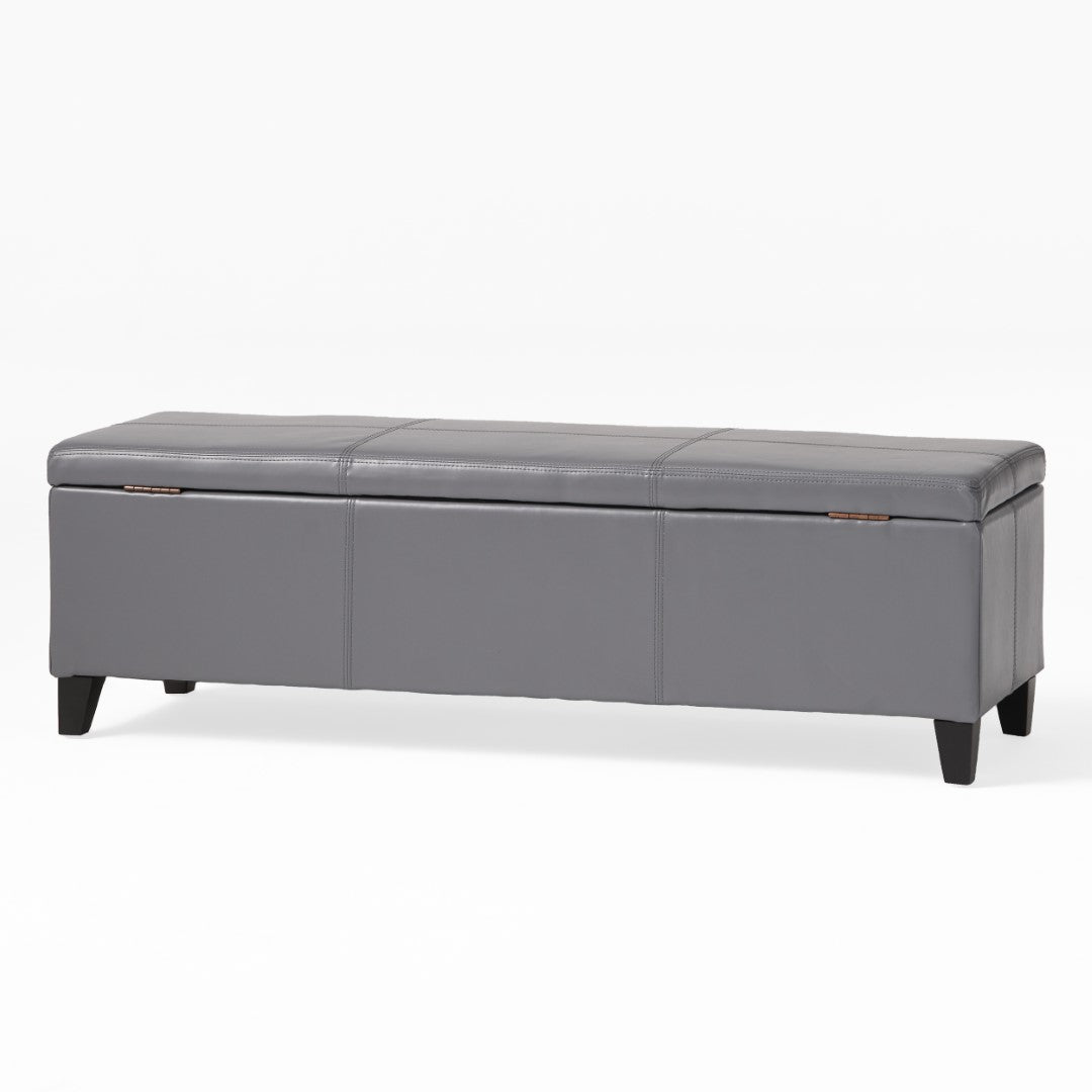 Christopher Knight Home® Contemporary Upholstered Glouster Storage Ottoman Version 2 - 51.25 Inches Wide, 17.50 Inches Deep, 16.25 Inches High