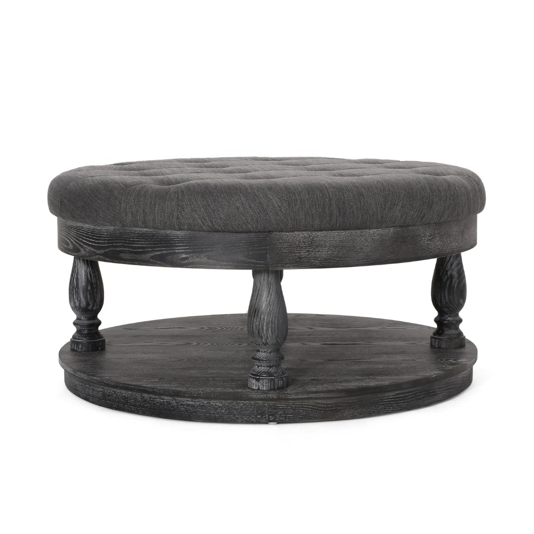 Christopher Knight Home® Contemporary and Stylish Fabric Round Ottoman: A Comfortable and Versatile Addition to Your Living Space