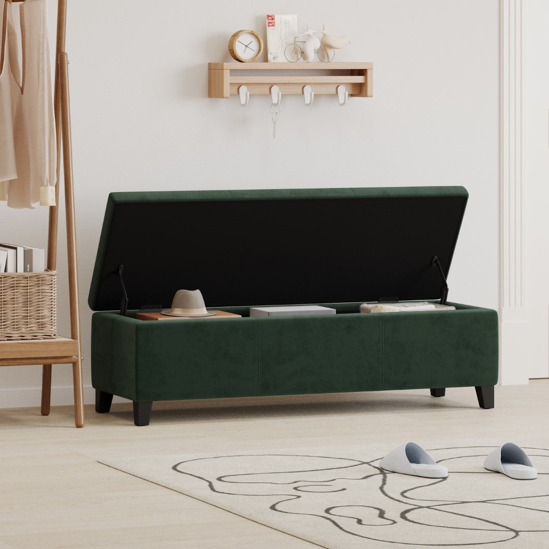 Christopher Knight Home® Contemporary Upholstered Glouster Storage Ottoman Version 2 - 51.25 Inches Wide, 17.50 Inches Deep, 16.25 Inches High