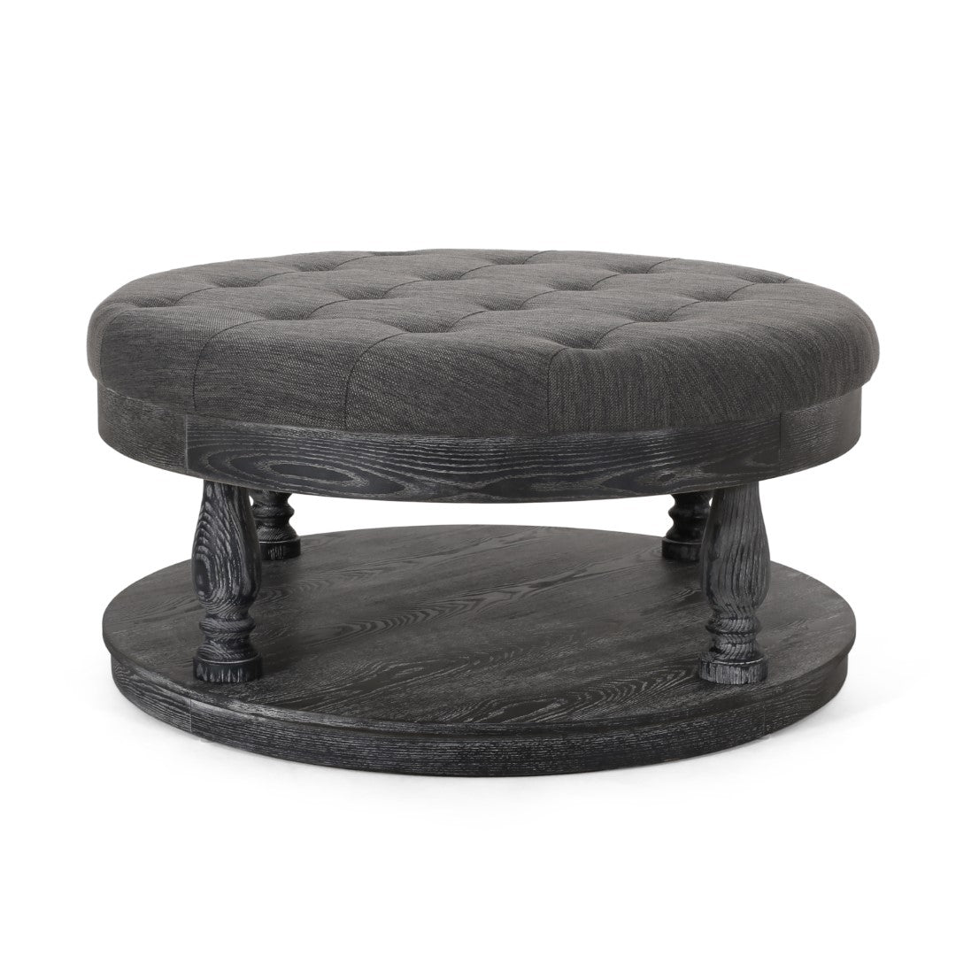 Christopher Knight Home® Contemporary and Stylish Fabric Round Ottoman: A Comfortable and Versatile Addition to Your Living Space