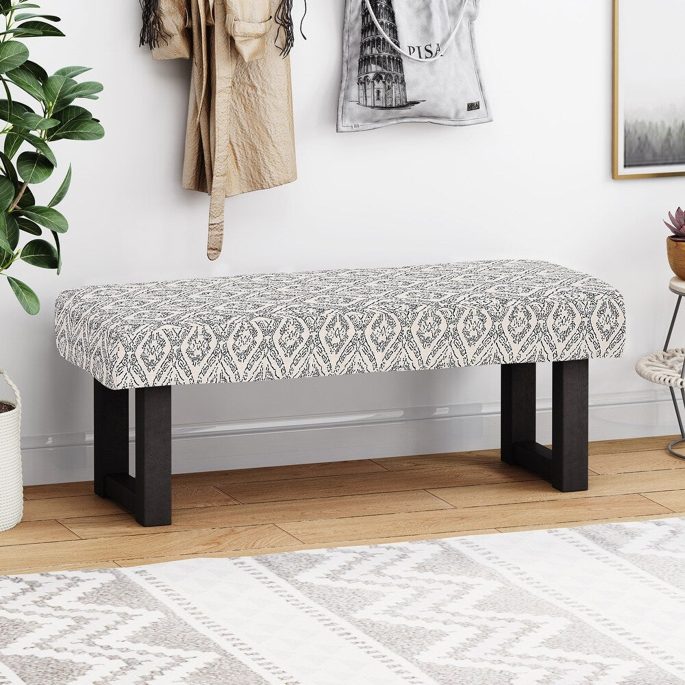 Christopher Knight Home® Ashford Black Print Boho Fabric Bench for Living Spaces