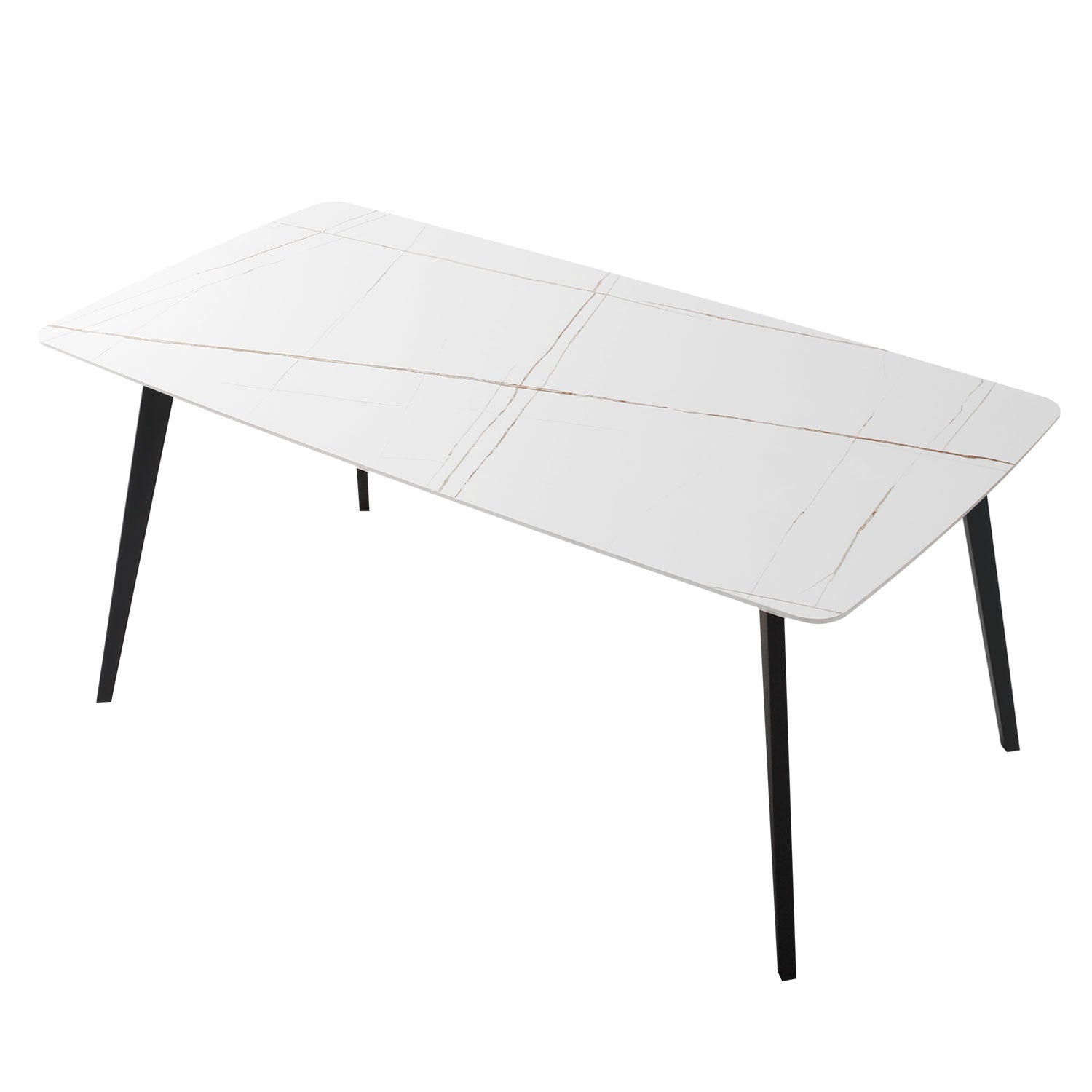 63'' Modern White Porcelain Dining & Coffee Side Table J3710, Easy to Assemble
