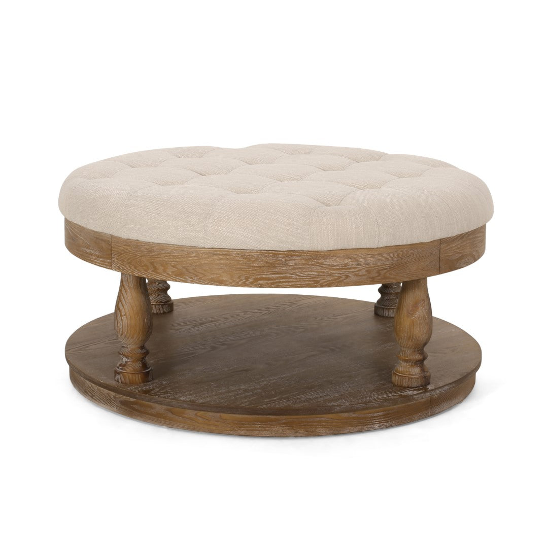 Christopher Knight Home® Contemporary and Stylish Fabric Round Ottoman: A Comfortable and Versatile Addition to Your Living Space
