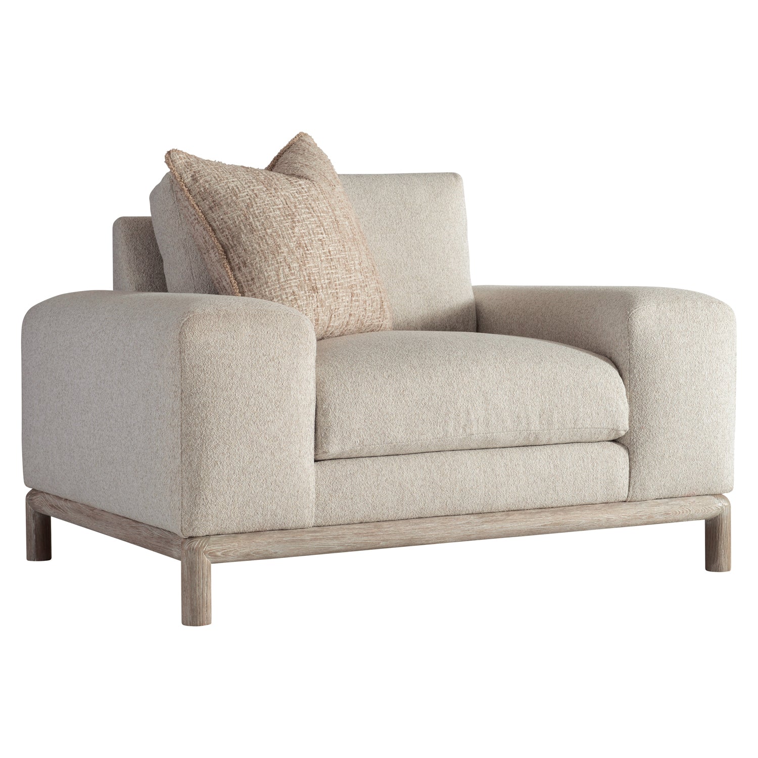 Hadley Oversized Reclining Fabric Armchair with Plush Block Arms and High - Loft Seat, Featuring a Textured Flaxen Finish, Measuring 46.5 Inches in Width