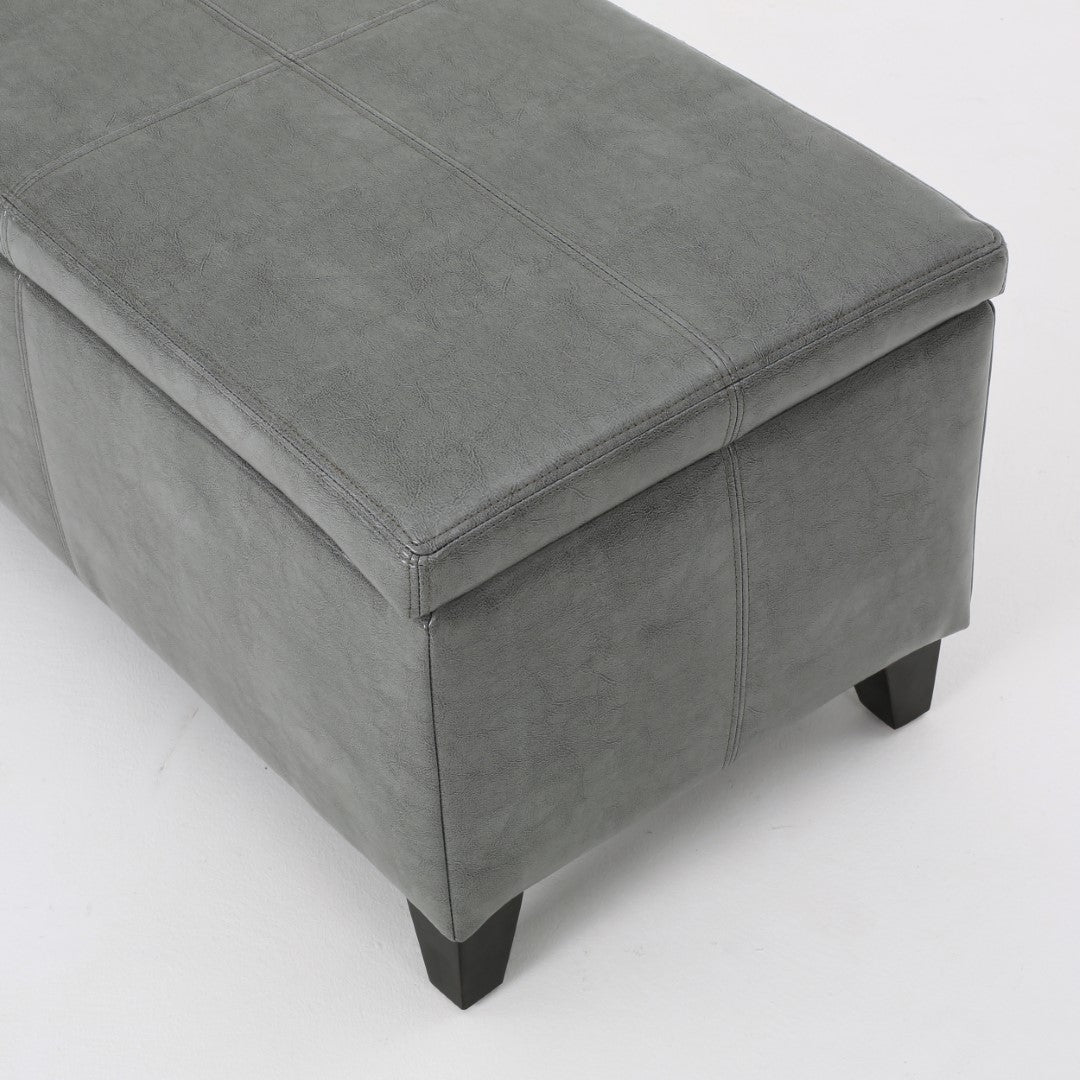 Christopher Knight Home® Contemporary Upholstered Glouster Storage Ottoman Version 2 - 51.25 Inches Wide, 17.50 Inches Deep, 16.25 Inches High