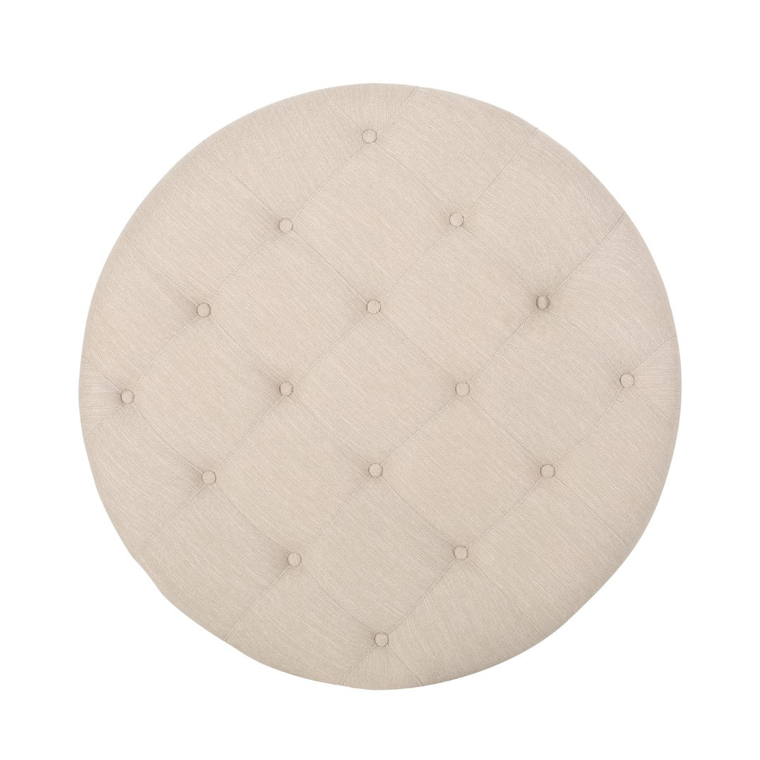 Christopher Knight Home® Contemporary and Stylish Fabric Round Ottoman: A Comfortable and Versatile Addition to Your Living Space