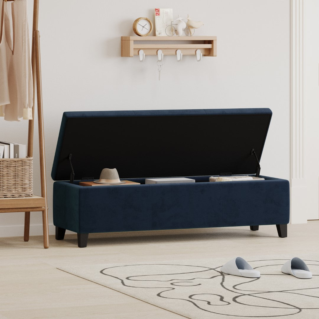 Christopher Knight Home® Contemporary Upholstered Glouster Storage Ottoman Version 2 - 51.25 Inches Wide, 17.50 Inches Deep, 16.25 Inches High