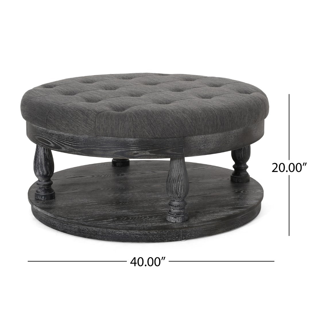 Christopher Knight Home® Contemporary and Stylish Fabric Round Ottoman: A Comfortable and Versatile Addition to Your Living Space