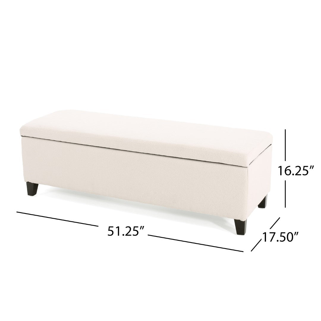 Christopher Knight Home® Contemporary Upholstered Glouster Storage Ottoman Version 2 - 51.25 Inches Wide, 17.50 Inches Deep, 16.25 Inches High