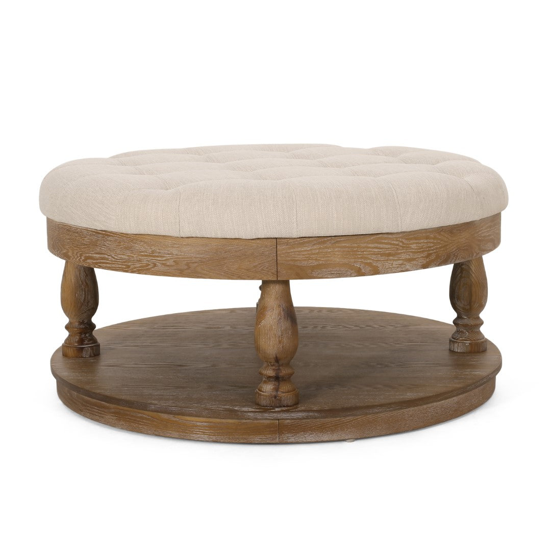 Christopher Knight Home® Contemporary and Stylish Fabric Round Ottoman: A Comfortable and Versatile Addition to Your Living Space