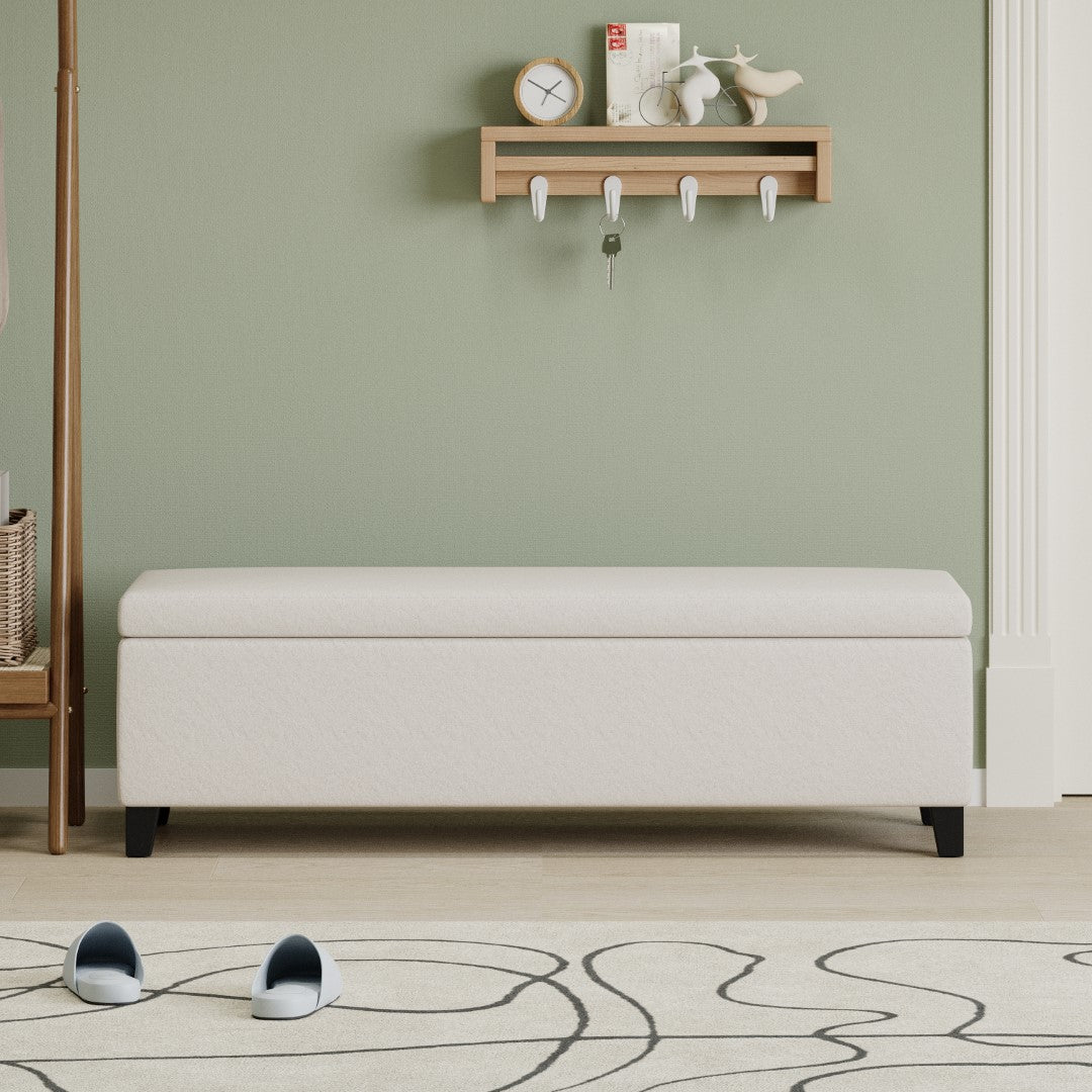 Christopher Knight Home® Contemporary Upholstered Glouster Storage Ottoman Version 2 - 51.25 Inches Wide, 17.50 Inches Deep, 16.25 Inches High