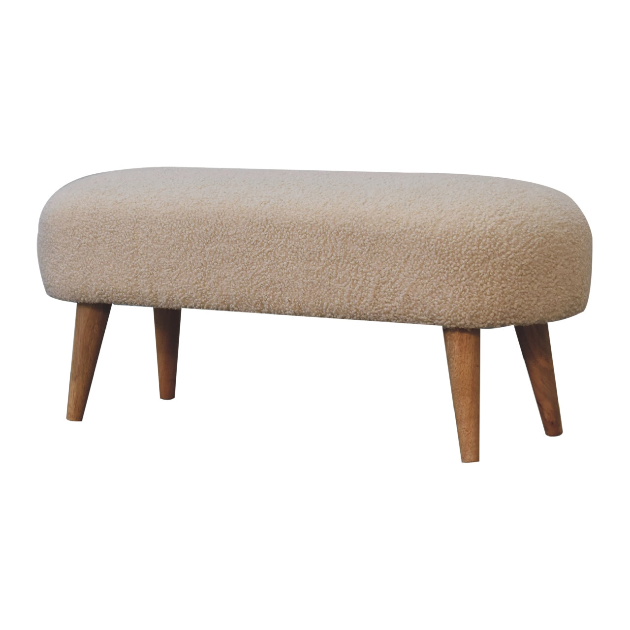 Timeless and Sophisticated Boucle Upholstered Hallway Bench - A Functional and Stylish Furniture Piece Measuring 36.22 x 12.60 x 14.96 Inches