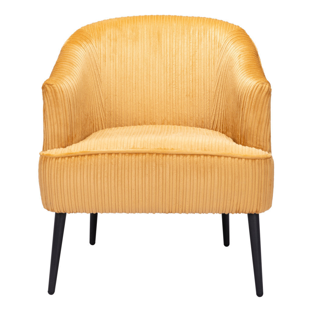 26-Inch Yellow and Black Corduroy Tufted Armchair: Stylish and Comfortable Design
