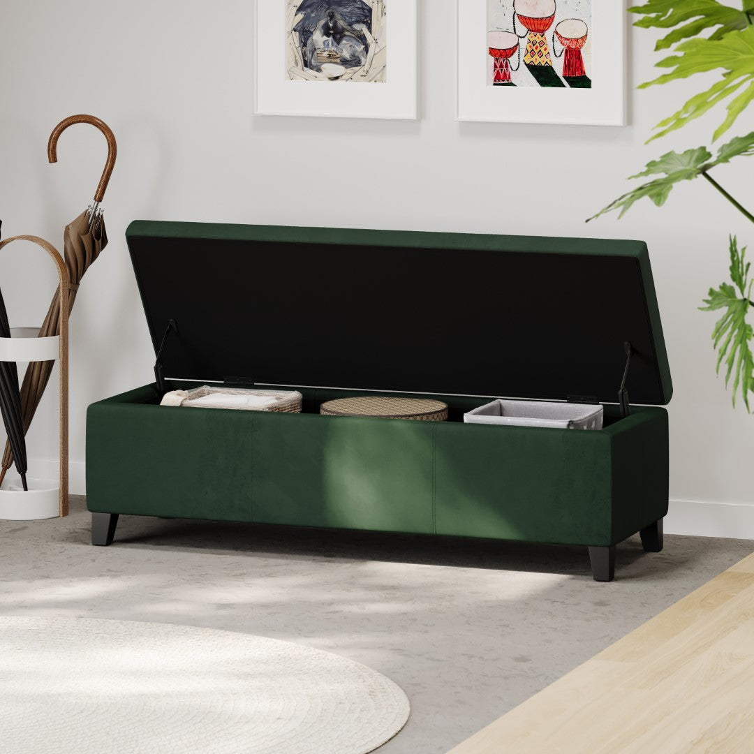 Christopher Knight Home® Contemporary Upholstered Glouster Storage Ottoman Version 2 - 51.25 Inches Wide, 17.50 Inches Deep, 16.25 Inches High