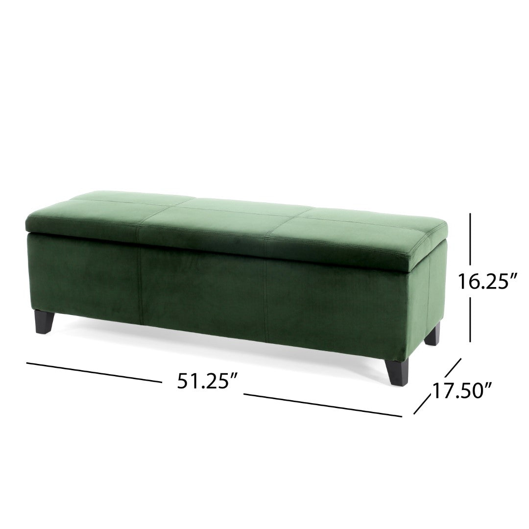 Christopher Knight Home® Contemporary Upholstered Glouster Storage Ottoman Version 2 - 51.25 Inches Wide, 17.50 Inches Deep, 16.25 Inches High