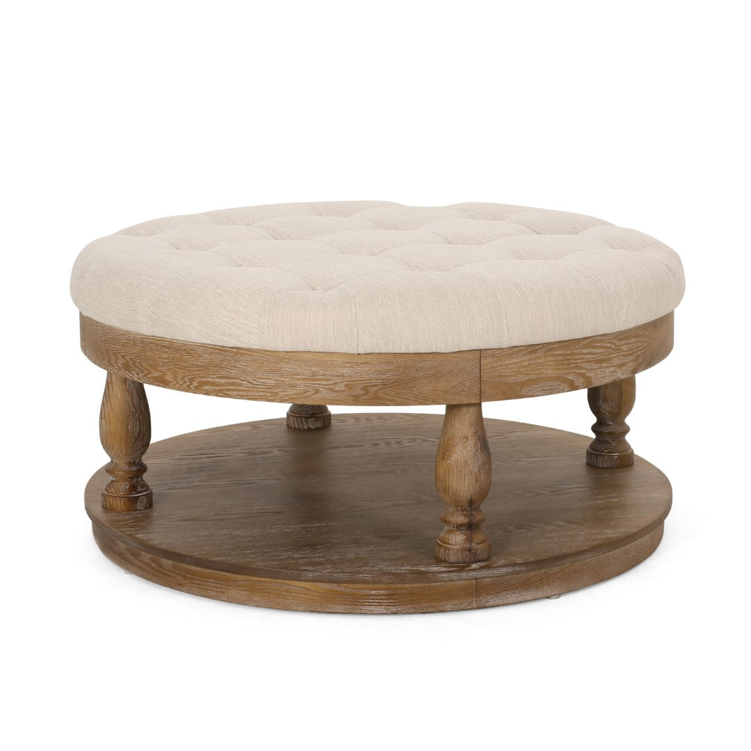 Christopher Knight Home® Contemporary and Stylish Fabric Round Ottoman: A Comfortable and Versatile Addition to Your Living Space