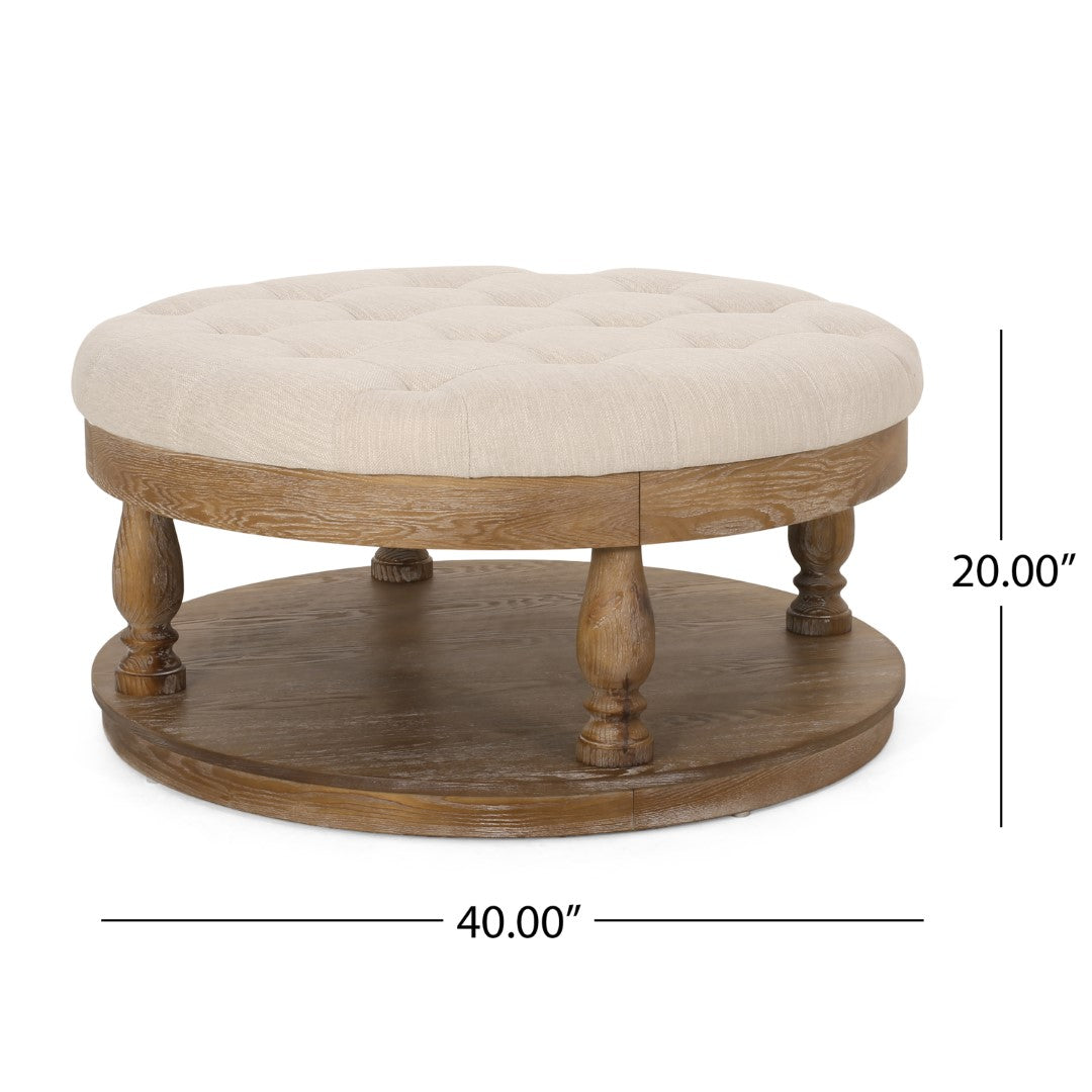 Christopher Knight Home® Contemporary and Stylish Fabric Round Ottoman: A Comfortable and Versatile Addition to Your Living Space