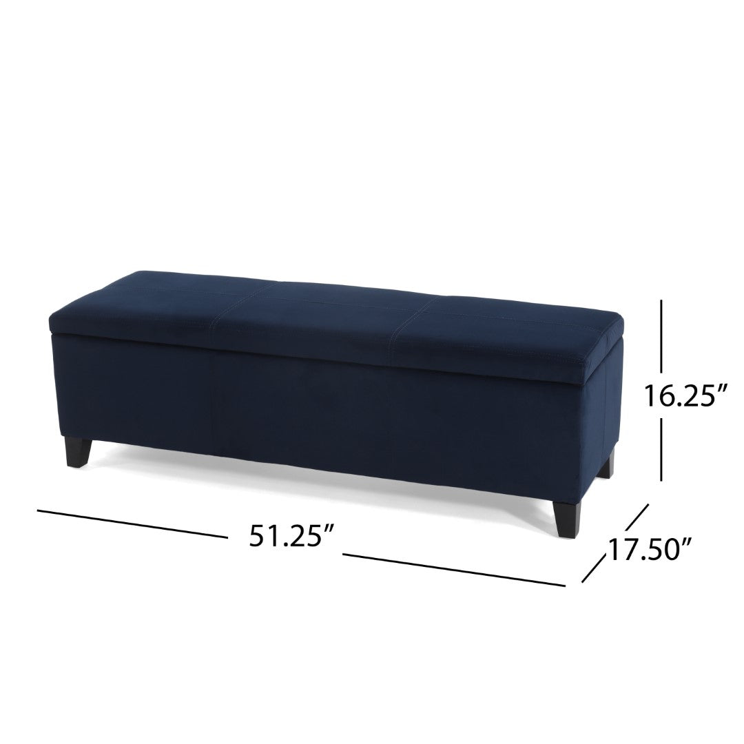 Christopher Knight Home® Contemporary Upholstered Glouster Storage Ottoman Version 2 - 51.25 Inches Wide, 17.50 Inches Deep, 16.25 Inches High