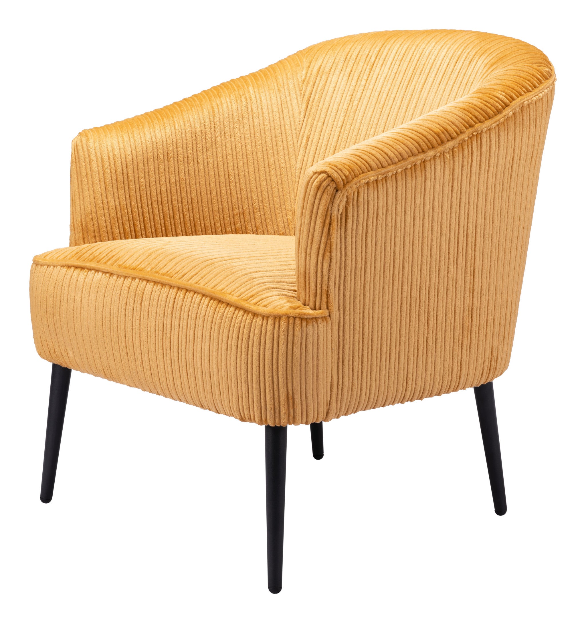 26-Inch Yellow and Black Corduroy Tufted Armchair: Stylish and Comfortable Design