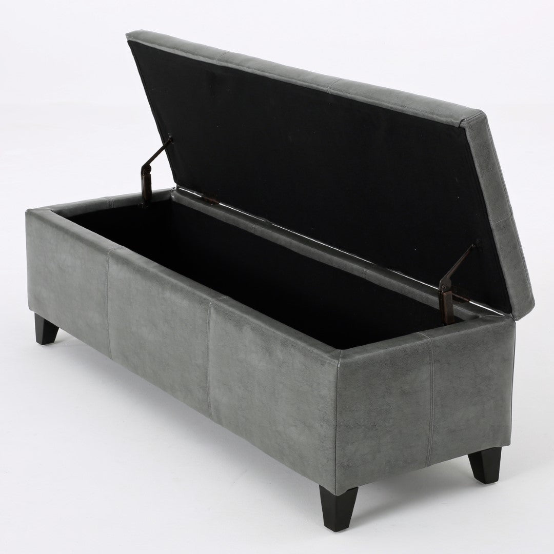 Christopher Knight Home® Contemporary Upholstered Glouster Storage Ottoman Version 2 - 51.25 Inches Wide, 17.50 Inches Deep, 16.25 Inches High