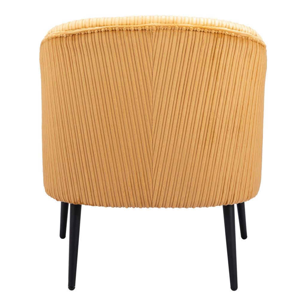 26-Inch Yellow and Black Corduroy Tufted Armchair: Stylish and Comfortable Design