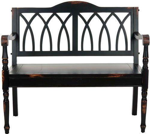 Elegant Benjamin Indoor Gothic-Style Garden Bench for Entryways and Living Rooms