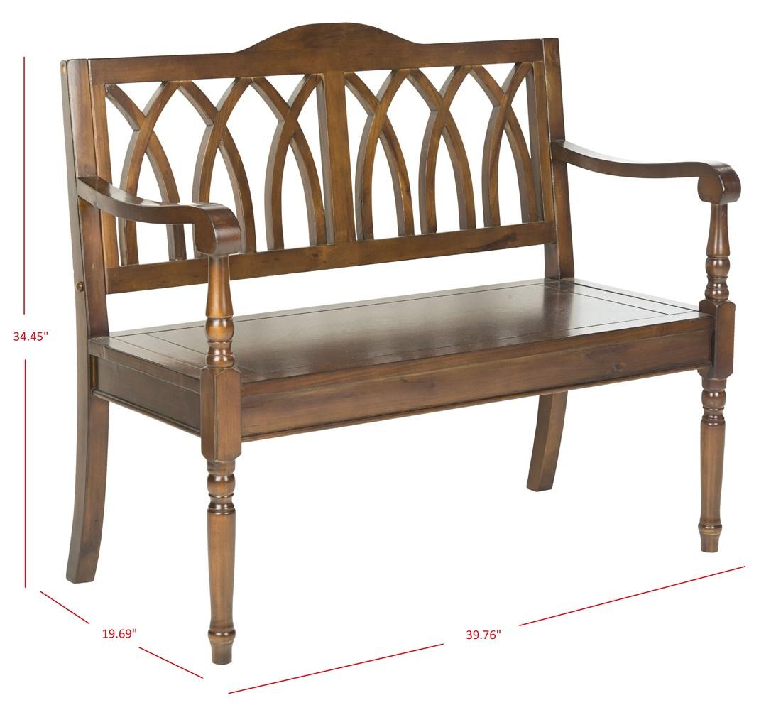 Elegant Benjamin Indoor Gothic-Style Garden Bench for Entryways and Living Rooms