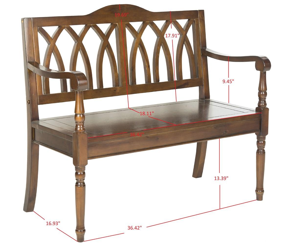 Elegant Benjamin Indoor Gothic-Style Garden Bench for Entryways and Living Rooms