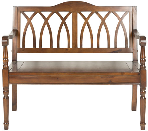 Elegant Benjamin Indoor Gothic-Style Garden Bench for Entryways and Living Rooms