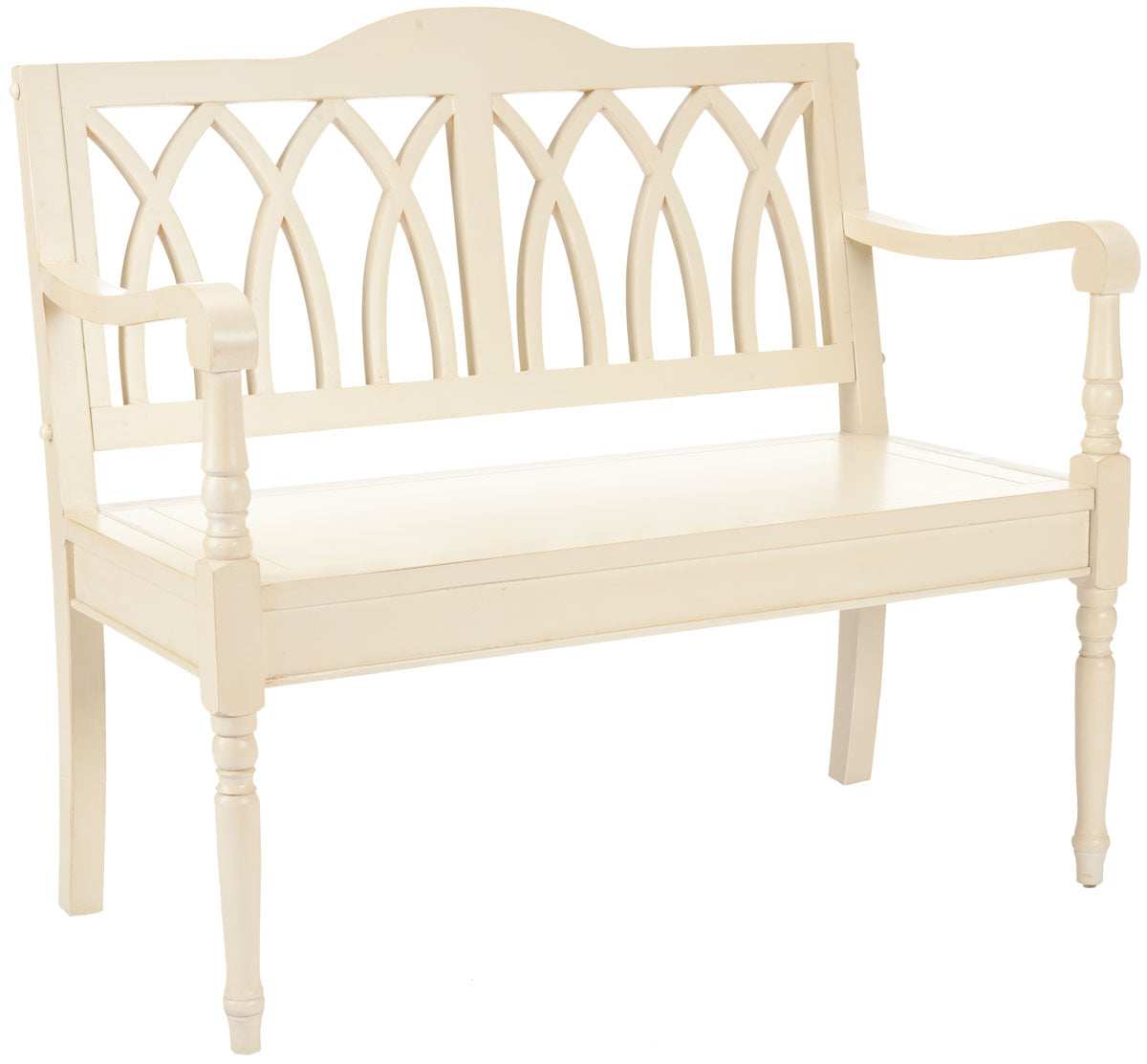 Elegant Benjamin Indoor Gothic-Style Garden Bench for Entryways and Living Rooms