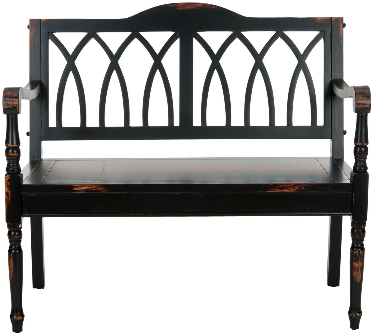 Elegant Benjamin Indoor Gothic-Style Garden Bench for Entryways and Living Rooms