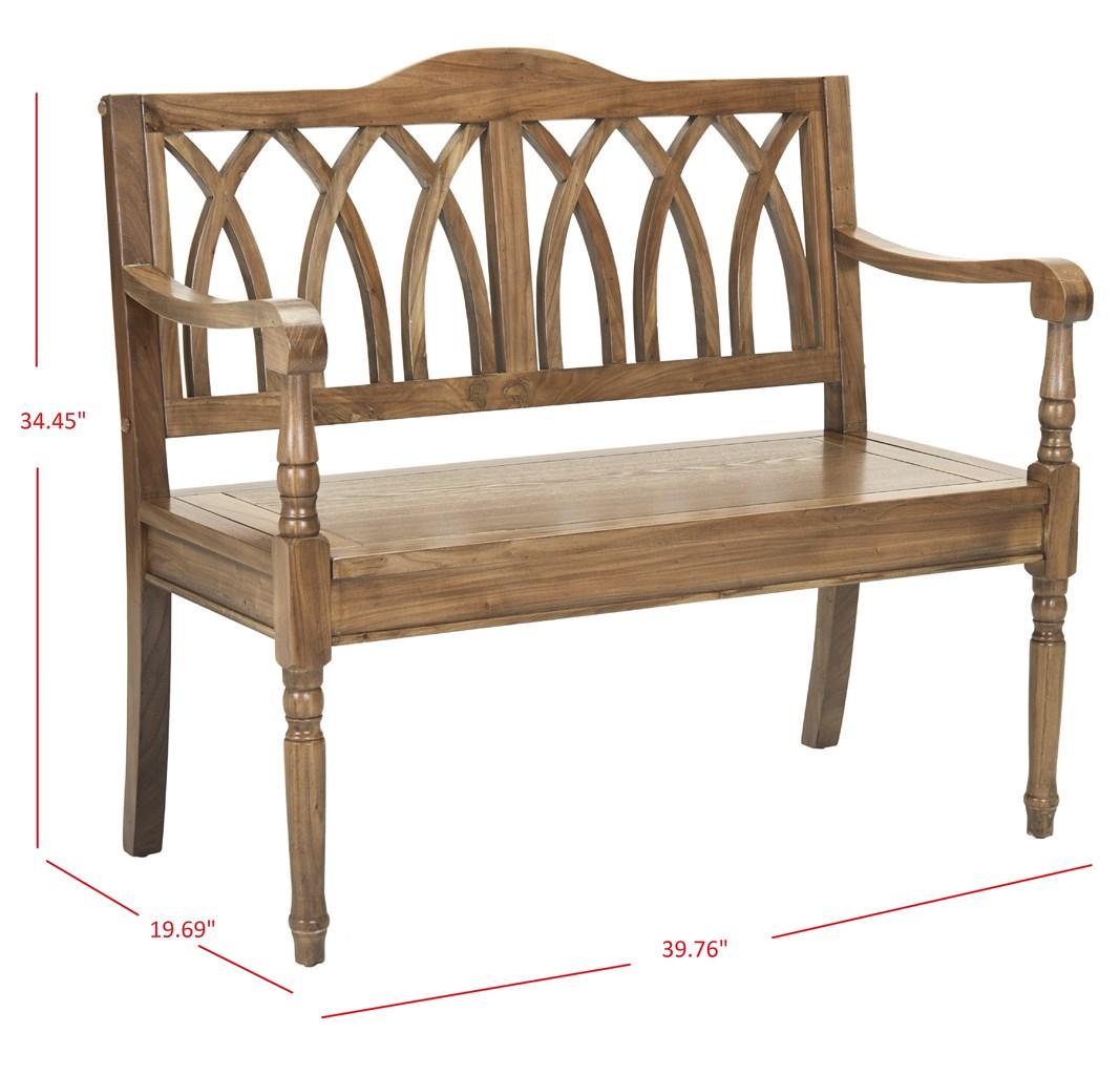 Elegant Benjamin Indoor Gothic-Style Garden Bench for Entryways and Living Rooms