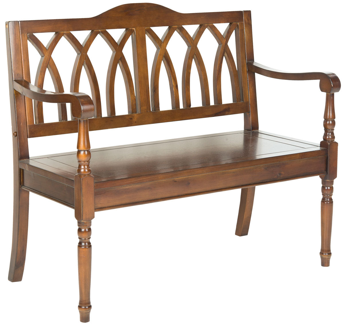 Elegant Benjamin Indoor Gothic-Style Garden Bench for Entryways and Living Rooms