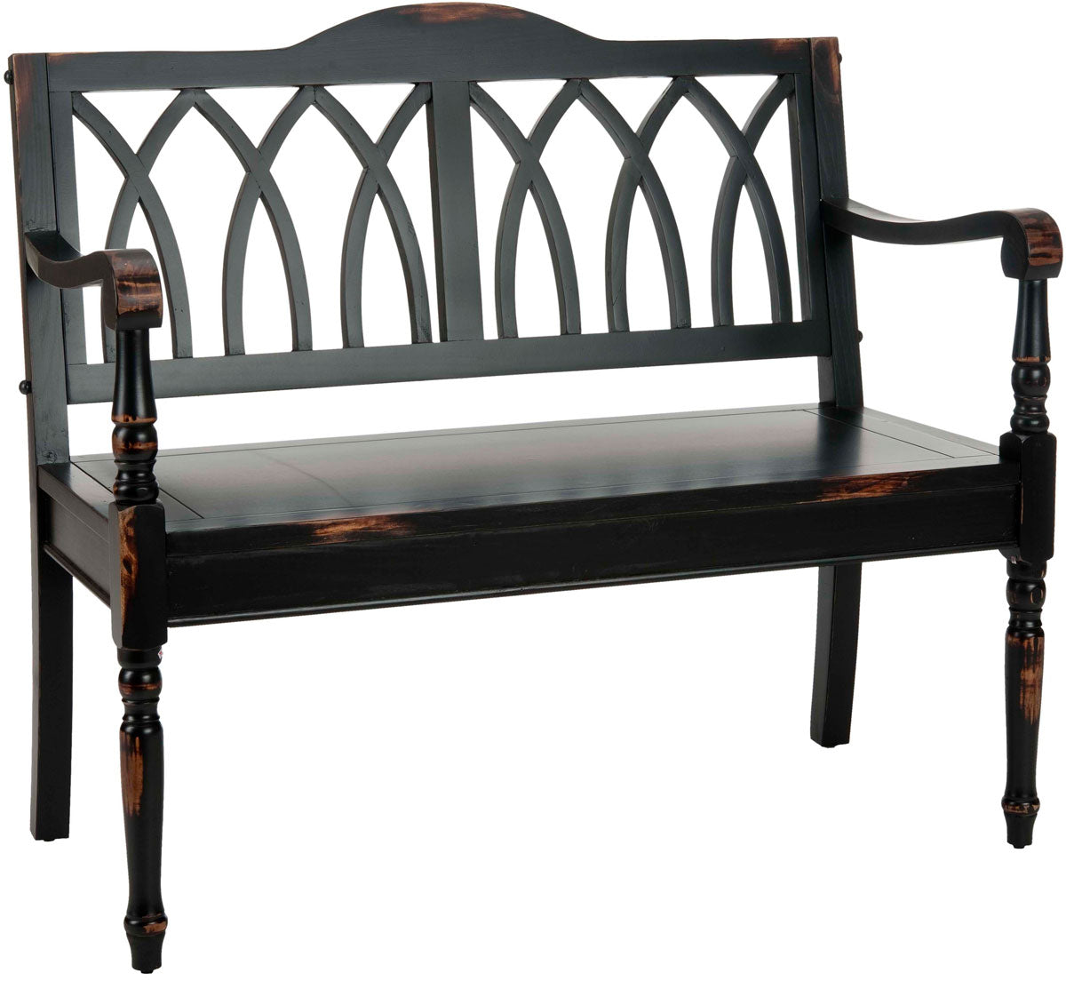 Elegant Benjamin Indoor Gothic-Style Garden Bench for Entryways and Living Rooms