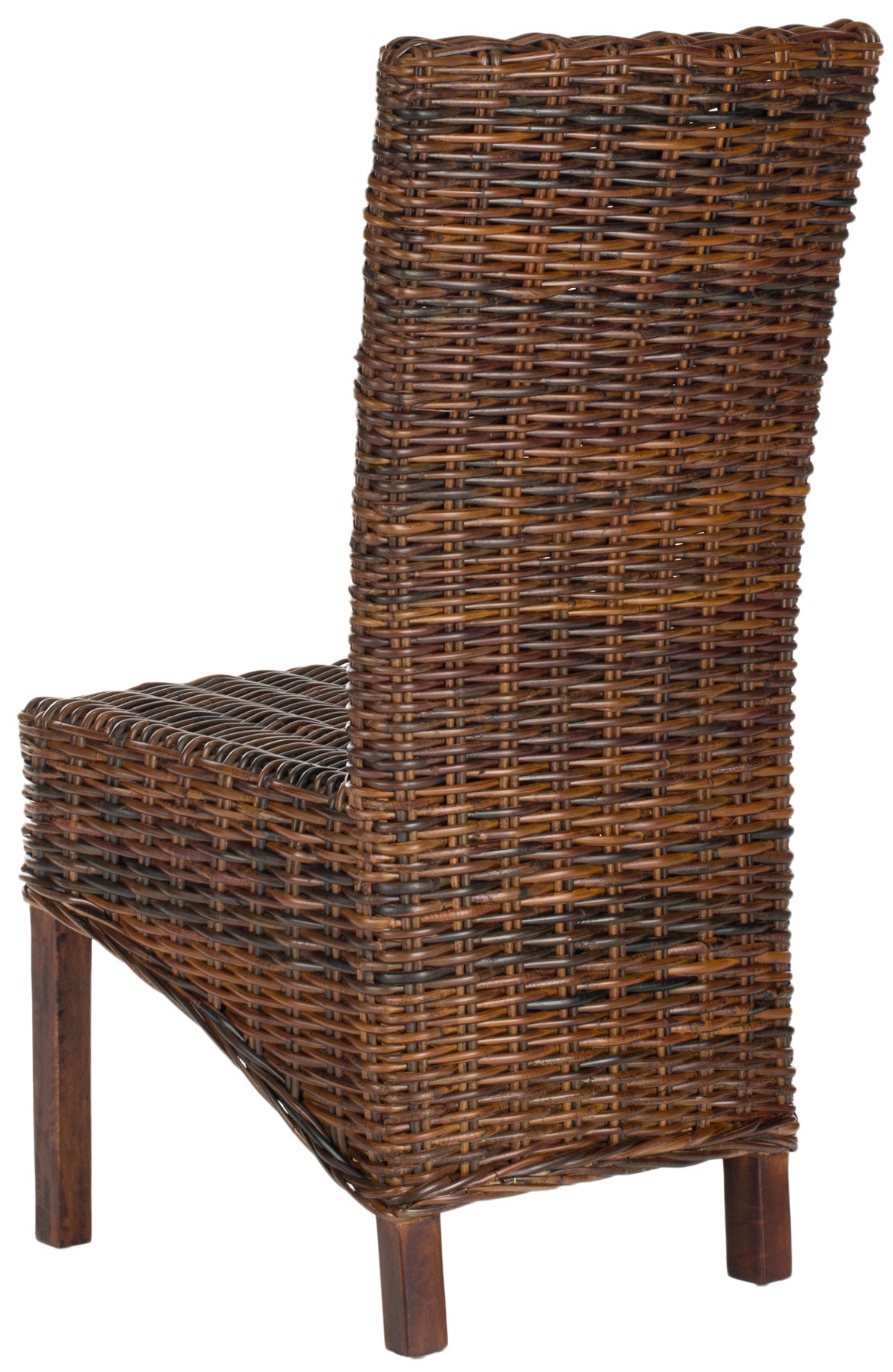 Exquisite Set of 2 Ridge Side Chairs in Tropical Dark Brown - Ideal for Dining Rooms, Crafted from Rattan and Sustainable Mango Wood