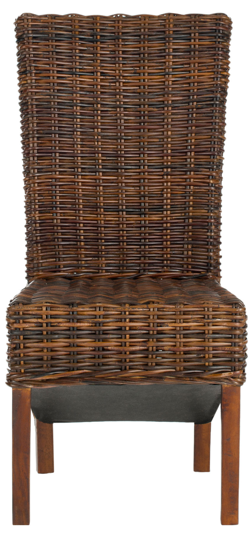 Exquisite Set of 2 Ridge Side Chairs in Tropical Dark Brown - Ideal for Dining Rooms, Crafted from Rattan and Sustainable Mango Wood