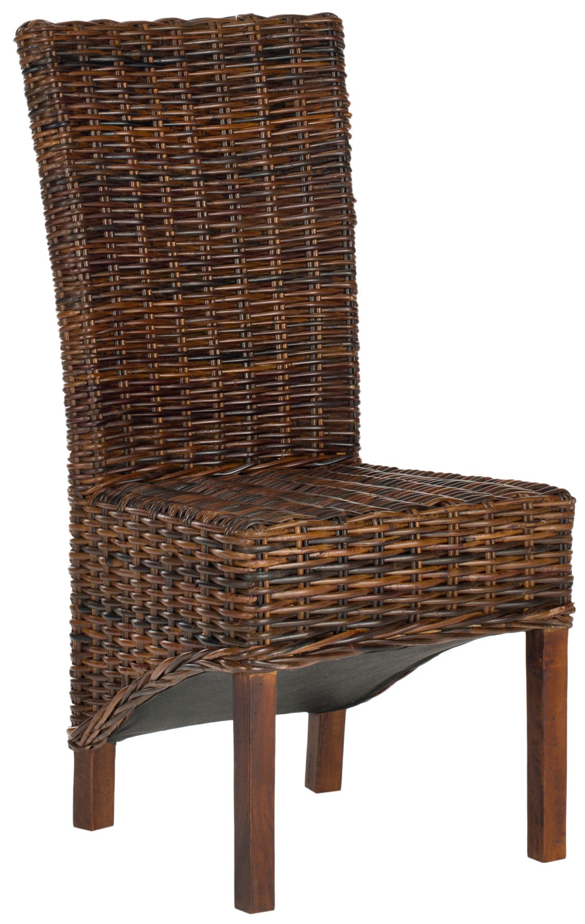 Exquisite Set of 2 Ridge Side Chairs in Tropical Dark Brown - Ideal for Dining Rooms, Crafted from Rattan and Sustainable Mango Wood