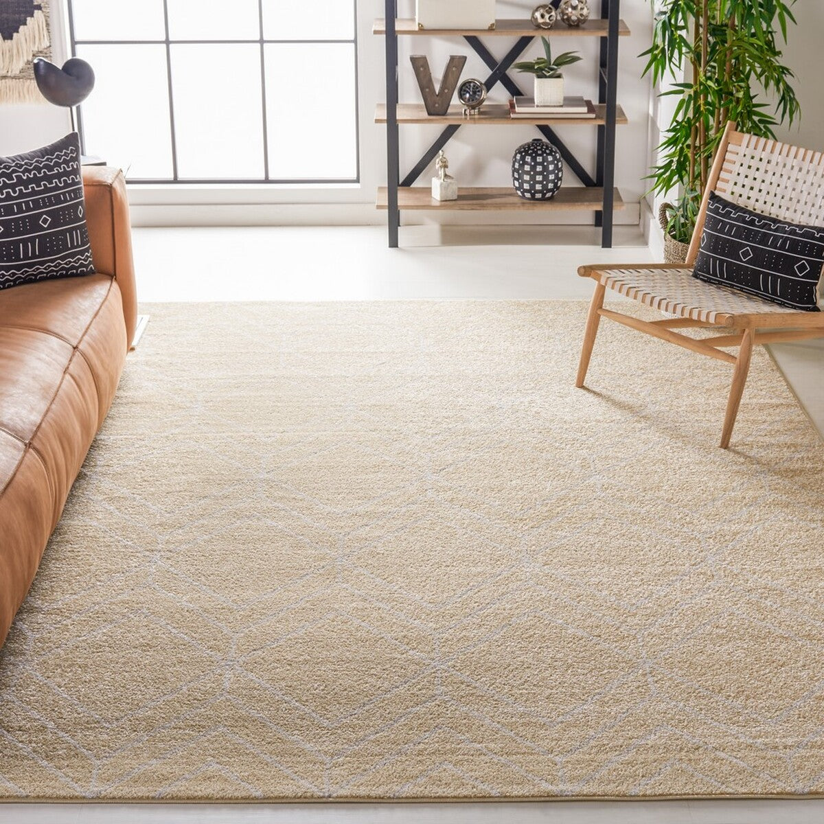 Stylish Adirondack Area Rug: Durable Blend of Polypropylene, Jute & Polyester