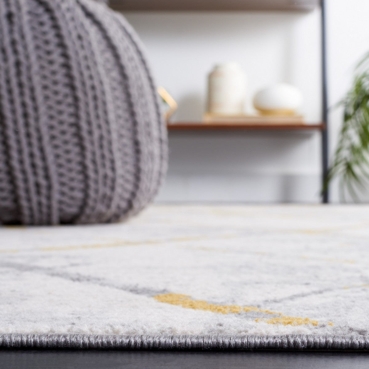 Stylish Modern Power Loomed Area Rug - Durable Polyester & Cotton Blend for Living Spaces