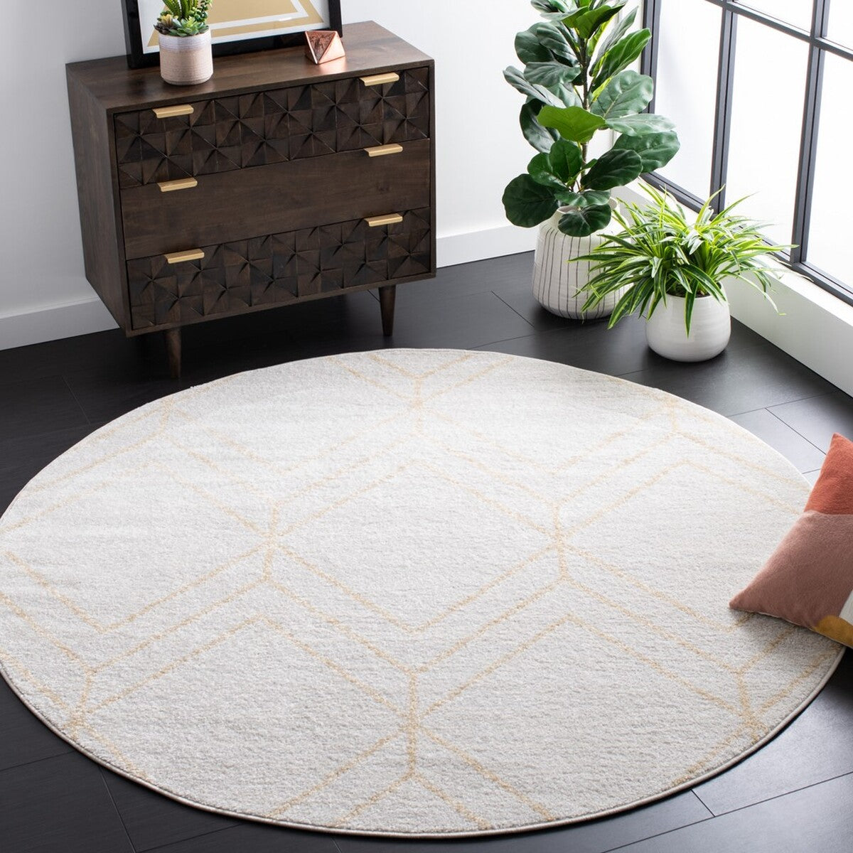 Stylish Adirondack Area Rug: Durable Blend of Polypropylene, Jute & Polyester
