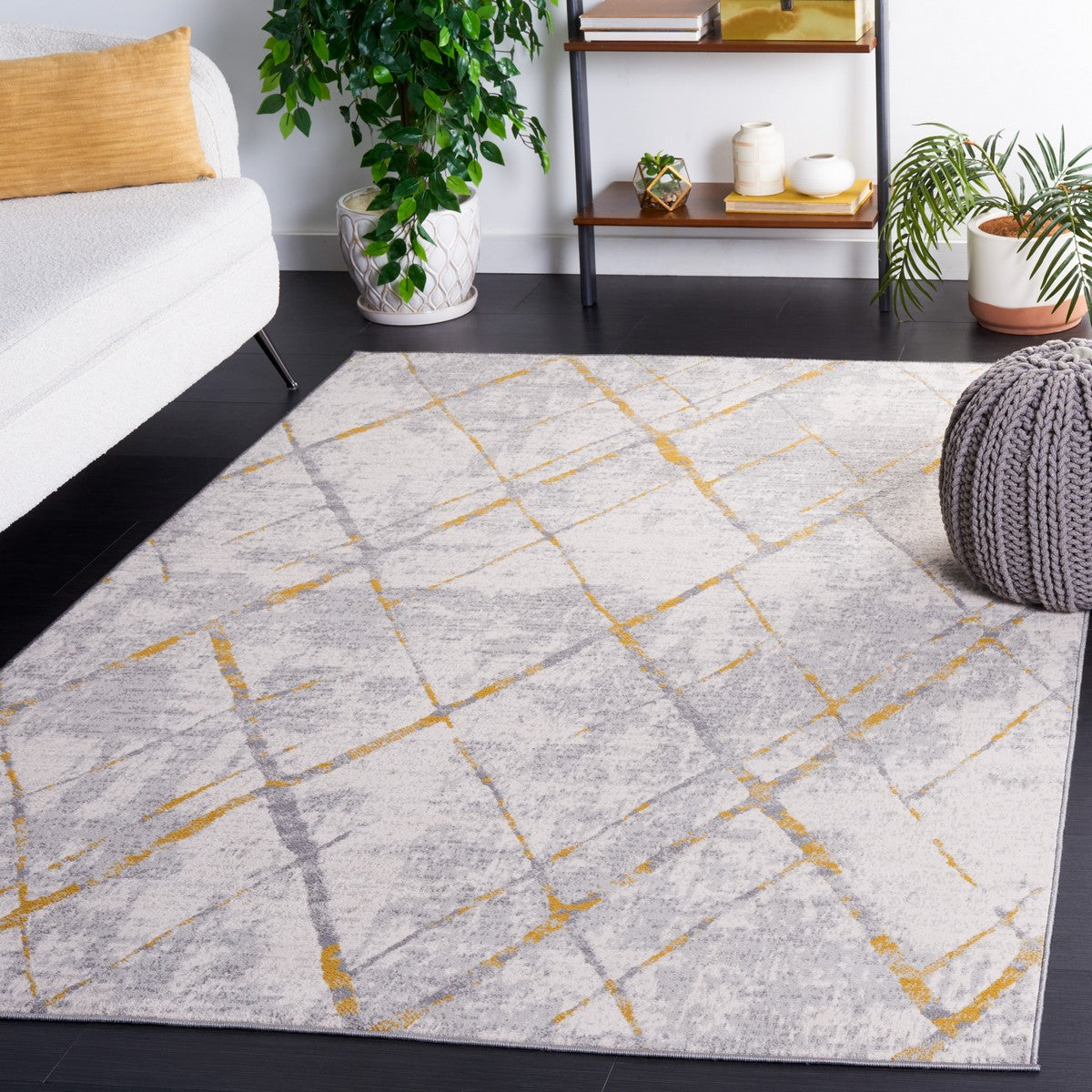 Stylish Modern Power Loomed Area Rug - Durable Polyester & Cotton Blend for Living Spaces