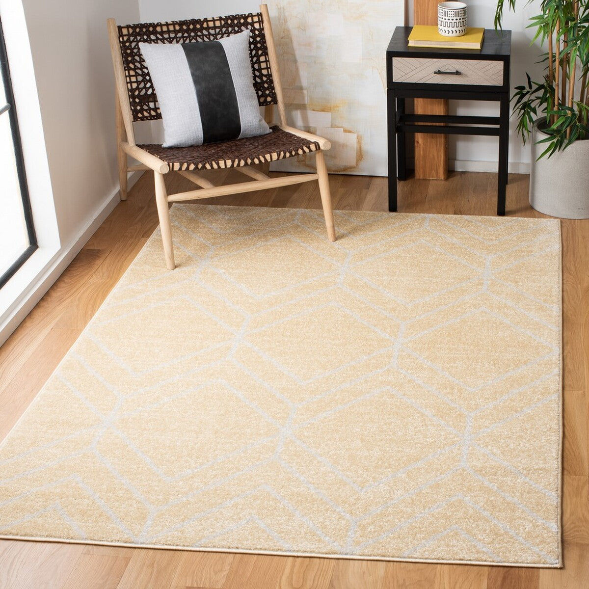 Stylish Adirondack Area Rug: Durable Blend of Polypropylene, Jute & Polyester